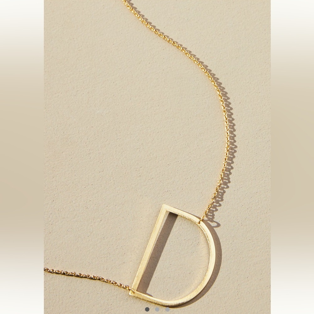 Anthropologie monogram pendant necklace “ D “ in gold
